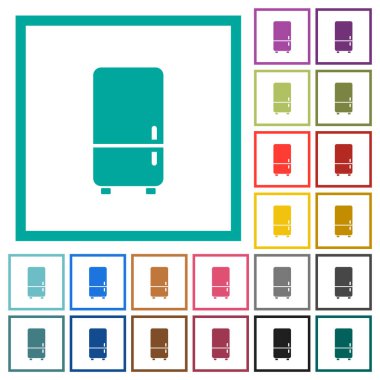 Beyaz arkaplanda çeyrek çerçeveli düz renk simgeleri