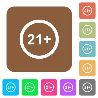 21 yılın üzerinde sadece yuvarlak kare renkli arkaplanlarda düz simgelere izin verilir.