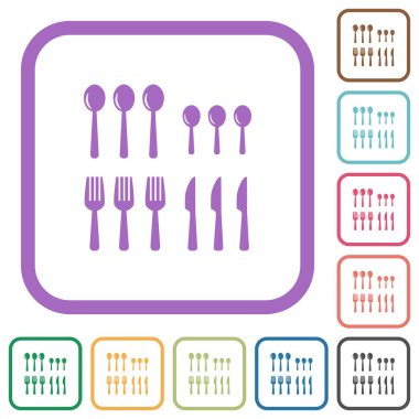 Flaware basit simgeleri beyaz arkaplanda yuvarlak kare çerçeveler