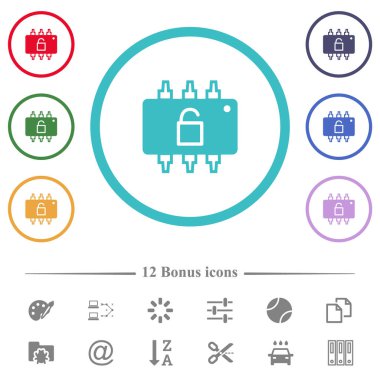 Donanım daire şeklindeki düz renk simgelerinin kilidini açtı. 12 bonus simgesi dahil.