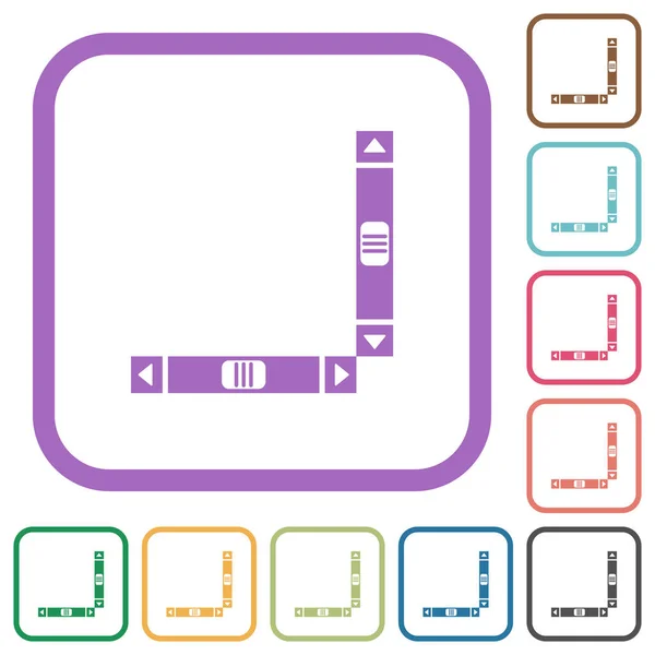 Barras Desplazamiento Verticales Horizontales Iconos Simples Marcos Cuadrados Redondeados Color — Archivo Imágenes Vectoriales