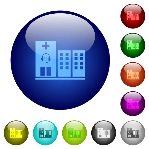 Orvosi Segítség Ikonok Kerek Üveg Gombok Több Színben Rendezett Rétegszerkezet — Stock Vector