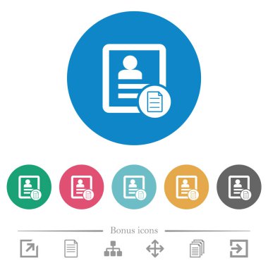 Renkli arka planda düz beyaz simgelerle temas kurun. 6 bonus simgesi dahil.