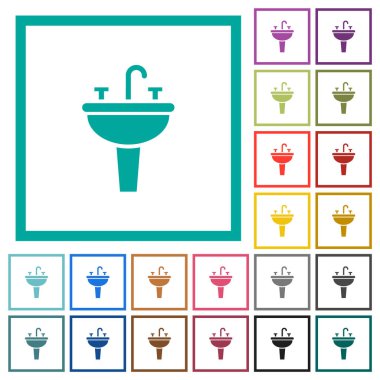 Beyaz arkaplanda kadranlı düz renk simgelerini batır