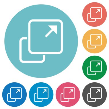 Öge düz beyaz simgelerini yuvarlak renk arkaplanlarına uzat