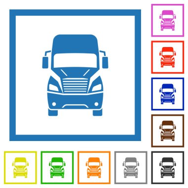 Beyaz arkaplanda kare çerçeveli düz renk simgeleri