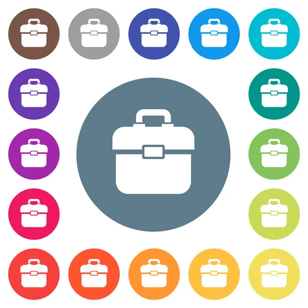 Alet kutusu düz beyaz simgeler yuvarlak renkli arkaplanlar. 17 arkaplan renk varyasyonu dahil.