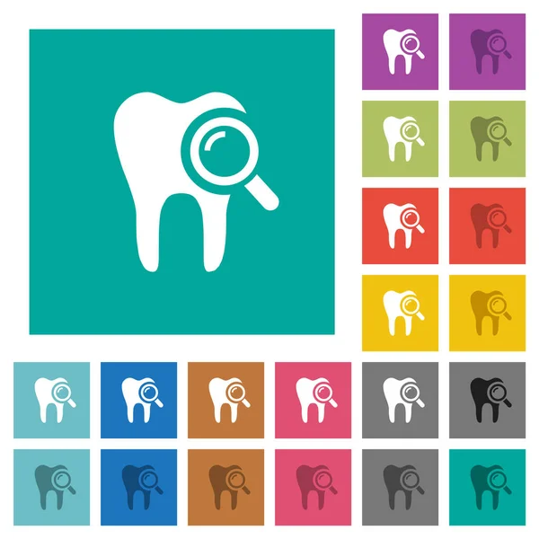 Esame Dentale Multi Icone Piatte Colorate Sfondi Quadrati Semplici Incluse — Vettoriale Stock