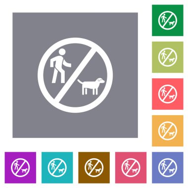 Basit renk kare arkaplan üzerinde köpek yürüyen düz simgeler yok