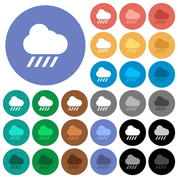 Downpour Weather Multi Colored Flat Icons Backgrounds Included White Light — Stock Vector