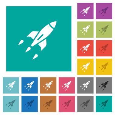 Arkaplanda çok renkli düz simgeler var. Uçan veya etkin efektler için beyaz ve koyu simge varyasyonları.