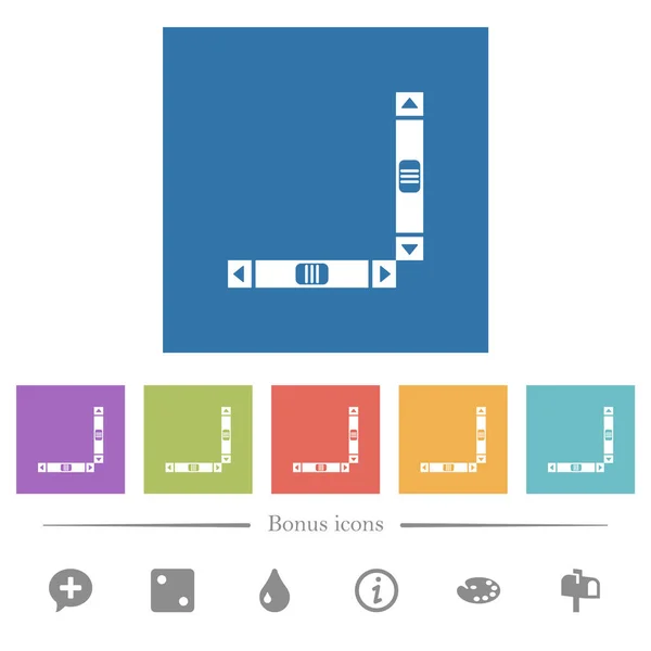 Barras Desplazamiento Verticales Horizontales Iconos Blancos Planos Fondos Cuadrados Iconos — Archivo Imágenes Vectoriales