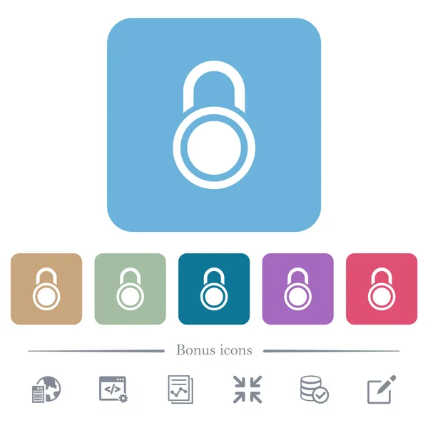 자물쇠 색둥근 사각형 배경에 아이콘을 넣는다 보너스 아이콘 — 스톡 벡터