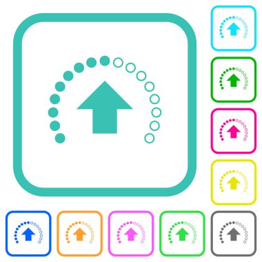 Gelişim sürecinde beyaz arkaplan üzerinde eğri kenarlı düz simgeler yükle