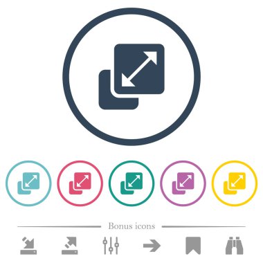 Yuvarlak özetliyor öğesi düz renk simgeleri yeniden boyutlandırın. 6 bonus simgeler dahil.