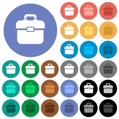 Arkaplanda çok renkli düz simgeler var. Uçma ve aktif durum efektleri için beyaz, açık ve koyu simge varyasyonları ve bonus gölgeler.