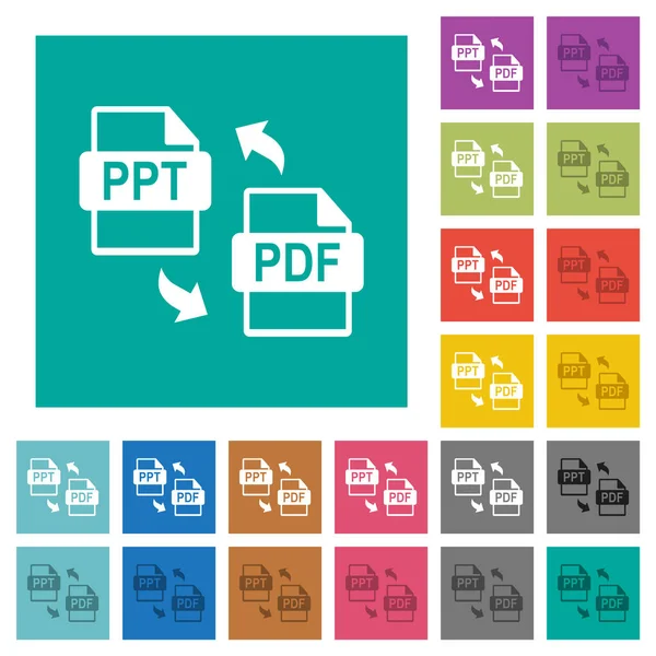 Ppt Pdf Dosya Dönüştürme Düz Kare Arkaplan Üzerinde Çok Renkli — Stok Vektör