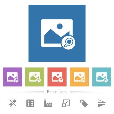 Kare arkaplanda düz beyaz simgeleri ara. 6 bonus simgesi dahil.