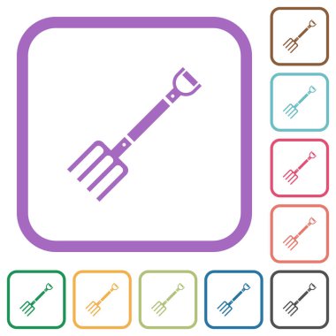 Beyaz arkaplanda renkli yuvarlak kare çerçeveli yaba simgeleri