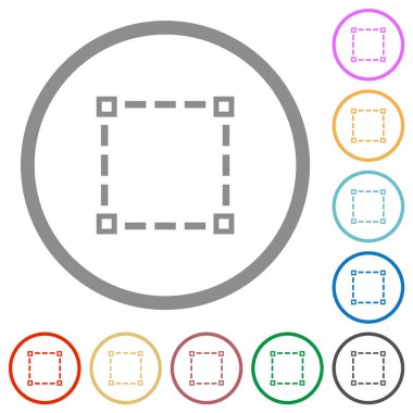 Seçim aracı beyaz arkaplanda yuvarlak ana hatlarda düz renk simgelerini çizer