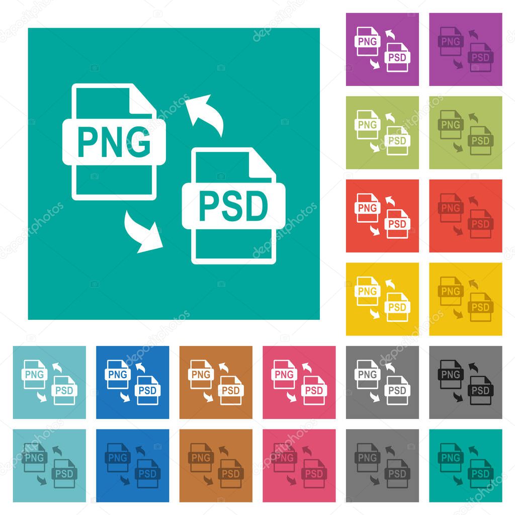 PNG Conversión de archivos PSD iconos planos de varios colores en