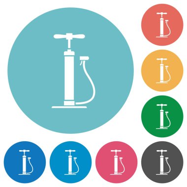 Renkli arka planda hava pompası düz beyaz simgeler