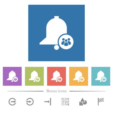 Takım hatırlatıcısı kare arkaplanda düz beyaz simgeler. 6 bonus simgesi dahil.