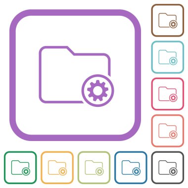 Dizin ayarları beyaz arkaplandaki renkli yuvarlak kare çerçevelerle basit simgeleri özetliyor