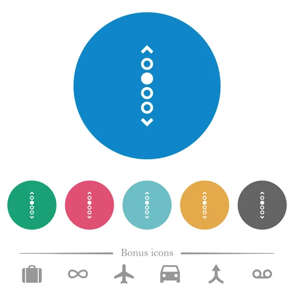 Página Vertical Navegación Iconos Blancos Planos Sobre Fondos Redondos Color — Archivo Imágenes Vectoriales