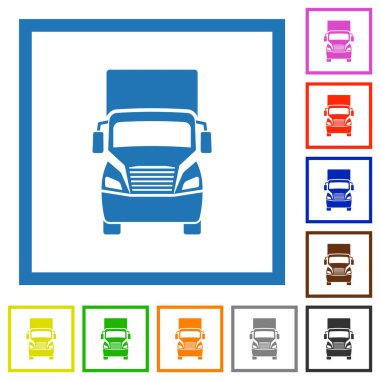 Beyaz arkaplanda kare çerçeveli düz renk simgeleri