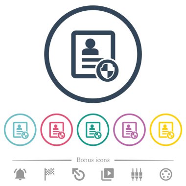 Kişi düz renk simgelerini yuvarlak çizgilerde koru. 6 bonus simgesi dahil.