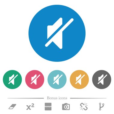 Düz beyaz simgeler, yuvarlak renkli arkaplanlar. 6 bonus simgesi dahil.