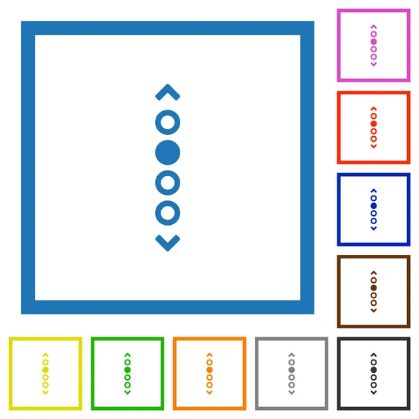 Página Vertical Navegación Iconos Color Plano Marcos Cuadrados Sobre Fondo — Archivo Imágenes Vectoriales