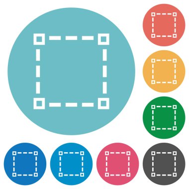 Seçim aracı yuvarlak renk arkaplanındaki düz beyaz simgeleri özetliyor