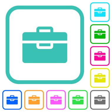 Beyaz arka plan üzerinde eğri Kenarlıklar araç kutusu canlı renkli düz simgeler