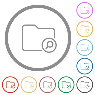 Dizin düz renk simgelerini beyaz arkaplanda yuvarlak ana hatlarda bul