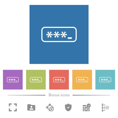 PIN kodu kare arkaplandaki düz beyaz simgeleri özetliyor. 6 bonus simgesi dahil.