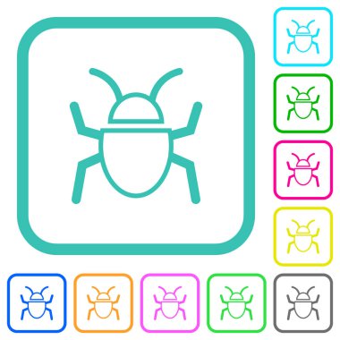 Beyaz arkaplan üzerindeki eğri kenarlıklarda hatanın ana hatları canlı renkli düz simgeler