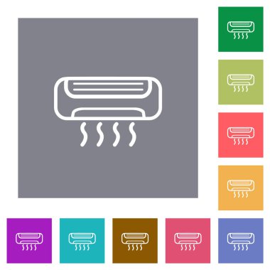 Klima basit renk kare arkaplanlarında düz simgeler çizer