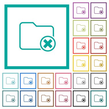 Dizin düz renk simgeleri çeyreği kare beyaz arka plan üzerinde ile iptal