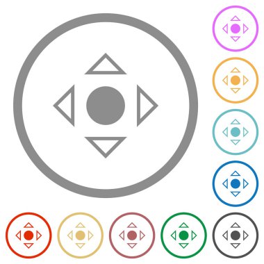 Kaydırma aracı beyaz arkaplanda yuvarlak anahatlarda düz renk simgelerini değiştir