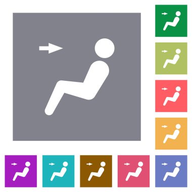 Basit renk kare arkaplan üzerinde araba hava akışı yönü baş simgeleri