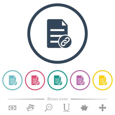 Belgeyi düz renk simgelerini yuvarlak hatlara ekle. 6 bonus simgesi dahil.