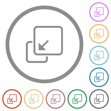 Öge ana hatlarını beyaz arkaplanda yuvarlak ana hatlarda düz renk simgeleriyle çökert