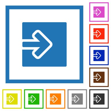Beyaz arkaplanda kare çerçevelerdeki katı düz renk simgelerini içeriye aktar