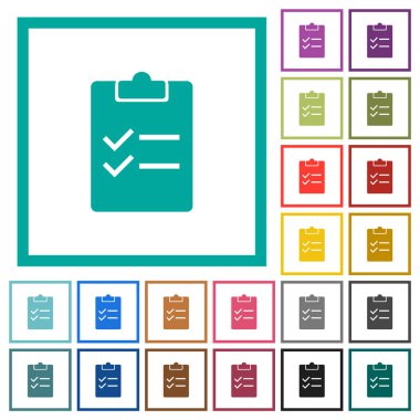 Çeyrek çerçeve beyaz arkaplan üzerinde katı düz renk simgeleri