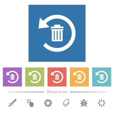 Kare arka düz beyaz simgeler undelete. 6 bonus simgeler dahil.