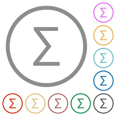 Beyaz arkaplanda yuvarlak hatlı simge düz renk simgeleri