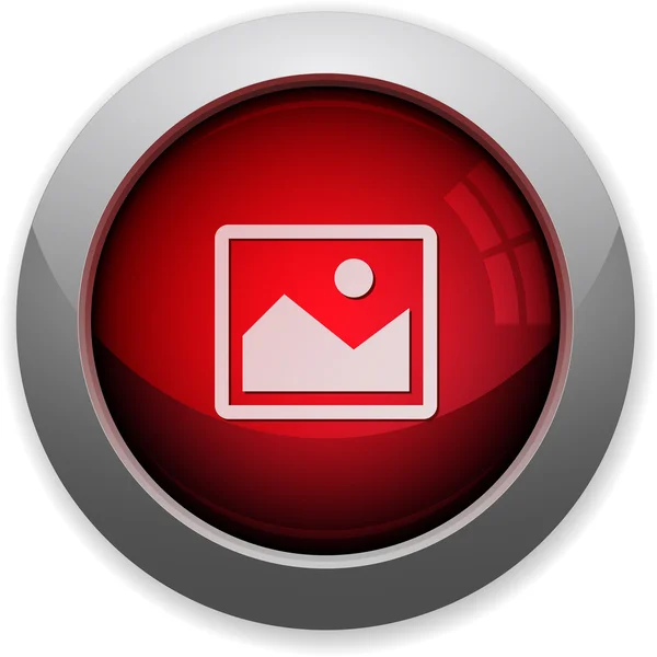 Botón de imagen roja — Vector de stock