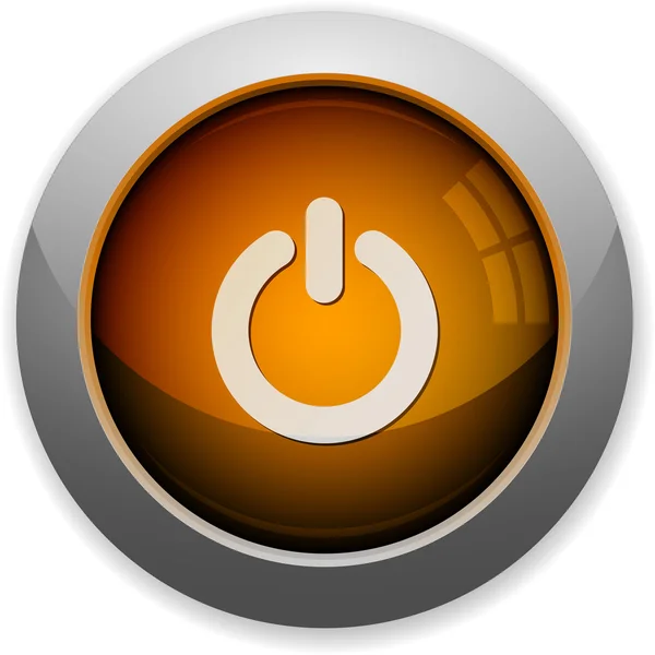 Orange power off button — Stock Vector